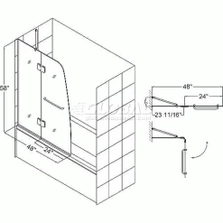 DreamLine™ Aqua Clear Glass Bathtub Door SHDR-3148586-01, 48" x 58" -Bathtubs & Showers Shop AQUA 1