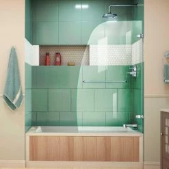 DreamLine™ Aqua UNO Single Panel Hinged Tub Door SHDR-3534586-01, 34" x 58" -Bathtubs & Showers Shop ATY SHDR 3534586 01 1