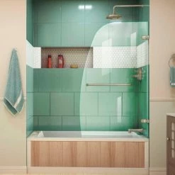 DreamLine™ Aqua UNO Single Panel Hinged Tub Door SHDR-3534586-04, 34" x 58" -Bathtubs & Showers Shop ATY SHDR 3534586 04