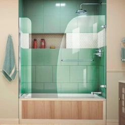 Dreamline SHDR-3534586-EX-01 Aqua Uno Hinged Tub Door, Chrome, 56 to 60" x 58" -Bathtubs & Showers Shop ATY SHDR 3534586 EX 01