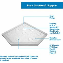 DreamLine DLT-2042420 SlimLine 42" x 42" Neo Shower Receptor -Bathtubs & Showers Shop B1142750 4