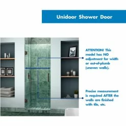 DreamLine SHDR-20277210F-06 Unidoor 27" Frameless Hinged Shower Door Oil Rubbed Bronze Finish -Bathtubs & Showers Shop B1142815 8