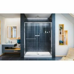 DreamLine SHDR-0960720-01 Infinity-Z 56" - 60" Frameless Sliding Shower Door Chrome Finish -Bathtubs & Showers Shop B1142872 4 1