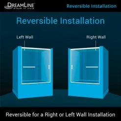 DreamLine SHDR-0960580-04 Infinity-Z 56" - 60" Frameless Sliding Tub Door Brushed Nickel Finish -Bathtubs & Showers Shop B1142897 3