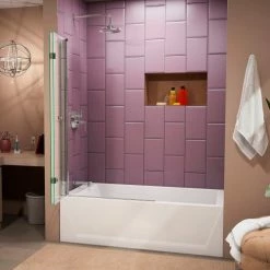 DreamLine SHDR-3636580-01 EZ-fold 36" Frameless Hinged Tub Door Chrome Finish -Bathtubs & Showers Shop B1142955 8