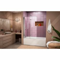 DreamLine SHDR-3636580-01 EZ-fold 36" Frameless Hinged Tub Door Chrome Finish -Bathtubs & Showers Shop B1142955 9