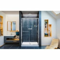 DreamLine SHDR-0948720-01 Infinity-Z 44" - 48" Frameless Sliding Shower Door Chrome Finish -Bathtubs & Showers Shop B1142977 4
