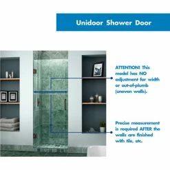 DreamLine SHDR-20307210F-06 Unidoor 30" Frameless Hinged Shower Door Oil Rubbed Bronze Finish -Bathtubs & Showers Shop B1143182 8