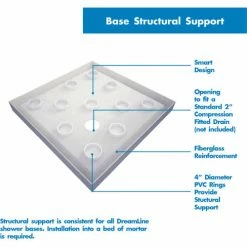 DreamLine DLT-1032320 SlimLine 32" x 32" Double Threshold Shower Base -Bathtubs & Showers Shop B1143249 4 1