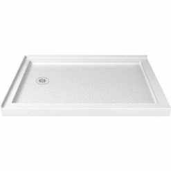 DreamLine DLT-1034481 SlimLine 34" x 48" Double Threshold Shower Base Left H& Drain