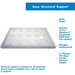 DreamLine DLT-1036481 SlimLine 36" x 48" Double Threshold Shower Base Left H& Drain -Bathtubs & Showers Shop B1143265 4 1