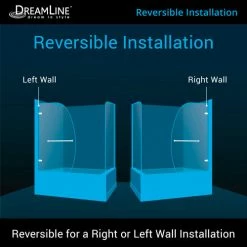 Dreamline SHDR-3534586-RT-01 Aqua Uno Hinged Tub Door, Chrome, 56 to 60" x 30" x 58" -Bathtubs & Showers Shop B1728965 3