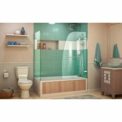 Dreamline SHDR-3534586-RT-01 Aqua Uno Hinged Tub Door, Chrome, 56 to 60" x 30" x 58" -Bathtubs & Showers Shop B1728965 4