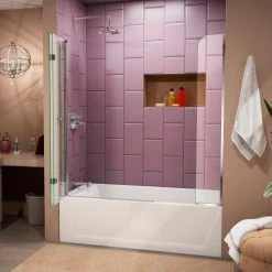 Dreamline SHDR-3636580-EX-01 AquaFold Hinged Tub Door, Chrome, 56 to 60" x 58" -Bathtubs & Showers Shop B1729005 8