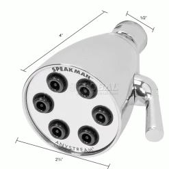 Speakman Anystream® Icon 6-Jet Shower Head, Polished Chrome Finish, 2.5 GPM 24 Speakman Anystream® Icon 6-Jet Shower Head, Polished Chrome Finish, 2.5 GPM -Bathtubs & Showers Shop B622163 dim