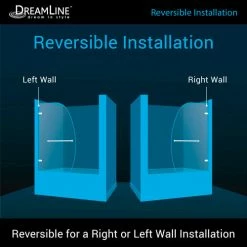 DreamLine™ Aqua UNO Single Panel Hinged Tub Door SHDR-3534586-04, 34" x 58" -Bathtubs & Showers Shop B809883 3
