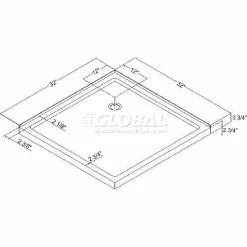 DreamLine DLT-1032320 SlimLine 32" x 32" Double Threshold Shower Base -Bathtubs & Showers Shop DLT1032320 1
