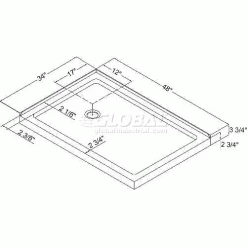 DreamLine DLT-1034481 SlimLine 34" x 48" Double Threshold Shower Base Left H& Drain -Bathtubs & Showers Shop DLT1034481