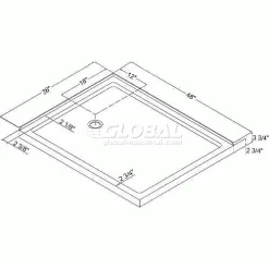 DreamLine DLT-1036481 SlimLine 36" x 48" Double Threshold Shower Base Left H& Drain -Bathtubs & Showers Shop DLT1036481 1