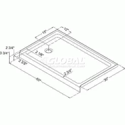 DreamLine DLT-1130601 SlimLine 30" x 60" Shower Base Left H& Drain -Bathtubs & Showers Shop DLT1130601 1