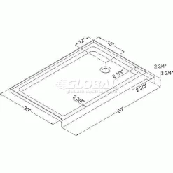 DreamLine DLT-1130602 SlimLine 30" x 60" Shower Base Right H& Drain -Bathtubs & Showers Shop DLT1130602
