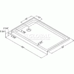 DreamLine DLT-1132601 SlimLine 32" x 60" Shower Base Left H& Drain -Bathtubs & Showers Shop DLT1132601