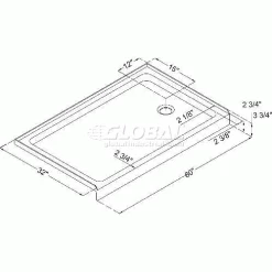 DreamLine DLT-1132602 SlimLine 32" x 60" Shower Base Right H& Drain -Bathtubs & Showers Shop DLT1132602 1