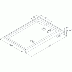 DreamLine DLT-1134602 SlimLine 34" x 60" Shower Base Right Hand Drain -Bathtubs & Showers Shop DLT1134602