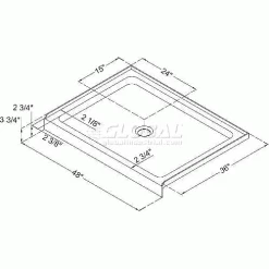 DreamLine DLT-1136480 SlimLine 36" x 48" Shower Base -Bathtubs & Showers Shop DLT1136480 1