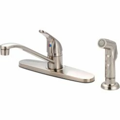 Olympia Elite K-4162-BN Single Lever Handle Kitchen Faucet with Spray PVD Brushed Nickel