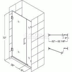DreamLine SHDR-23327210-01 Radiance 32" Frameless Hinged Shower Door Chrome Finish -Bathtubs & Showers Shop RADIANCESHDR23327210