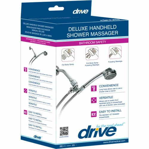 Drive Medical Deluxe Handheld Shower Massager with Three Massaging Options, Chrome 5 Drive Medical Deluxe Handheld Shower Massager with Three Massaging Options, Chrome - Image 3