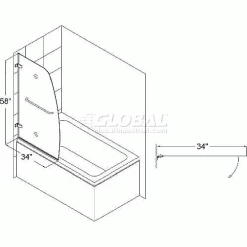 DreamLine™ Aqua UNO Single Panel Hinged Tub Door SHDR-3534586-01, 34" x 58" -Bathtubs & Showers Shop SHDR3534580 1