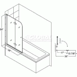 DreamLine SHDR-3636580-01 EZ-fold 36" Frameless Hinged Tub Door Chrome Finish -Bathtubs & Showers Shop SHDR3636580