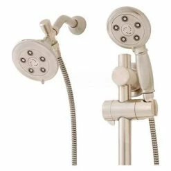 Speakman Anystream® Alexandria Slide Bar Mount Combo Unit, Brushed Nickel Traditional Design