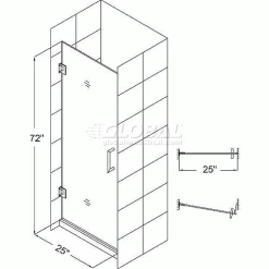 DreamLine™ Unidoor Frameless Shower Door SHDR-20257210F-01, 25" x 72" -Bathtubs & Showers Shop UNIDOORSHDR20257210