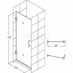DreamLine SHDR-20277210F-06 Unidoor 27" Frameless Hinged Shower Door Oil Rubbed Bronze Finish -Bathtubs & Showers Shop UNIDOORSHDR20277210 2