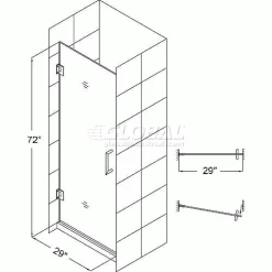 DreamLine SHDR-20297210F-06 Unidoor 29" Frameless Hinged Shower Door Oil Rubbed Bronze Finish -Bathtubs & Showers Shop UNIDOORSHDR20297210 1
