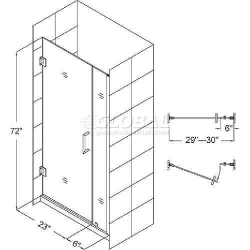 DreamLine™ Unidoor Frameless Shower Door SHDR-20297210F-01, 29" x 72" 12 DreamLine™ Unidoor Frameless Shower Door SHDR-20297210F-01, 29" x 72" - Image 10