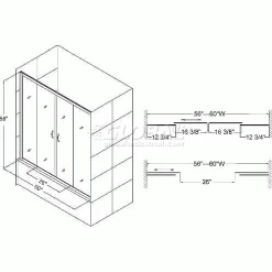 DreamLine™ Visions Clear Glass Bathtub Door SHDR-1160586-04, 56"-60" x 58" -Bathtubs & Showers Shop VISIONSTUBDOOR60X58