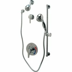 Zurn Temp-Gard III Pressure Balance Shower Set w/ Handheld Showerhead, Slide Bar and Diverter Valve